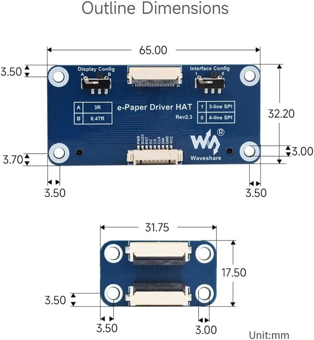 Alt view image 7 of 7 - Waveshare Universal e-Paper Raw Panel Driver Shield for Raspberry Pi/Jetson Nano/STM32 Support Various Waveshare SPI e-Paper Raw Panels
