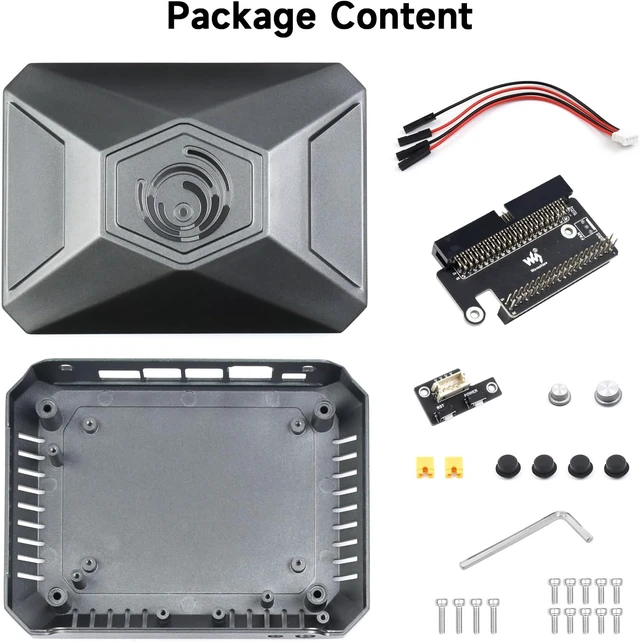 Alt view image 2 of 7 - Waveshare Aluminum Case for Jetson Nano Developer Kit with GPIO Adapter ONLY for Waveshare Jetson-Nano-DEV-KIT