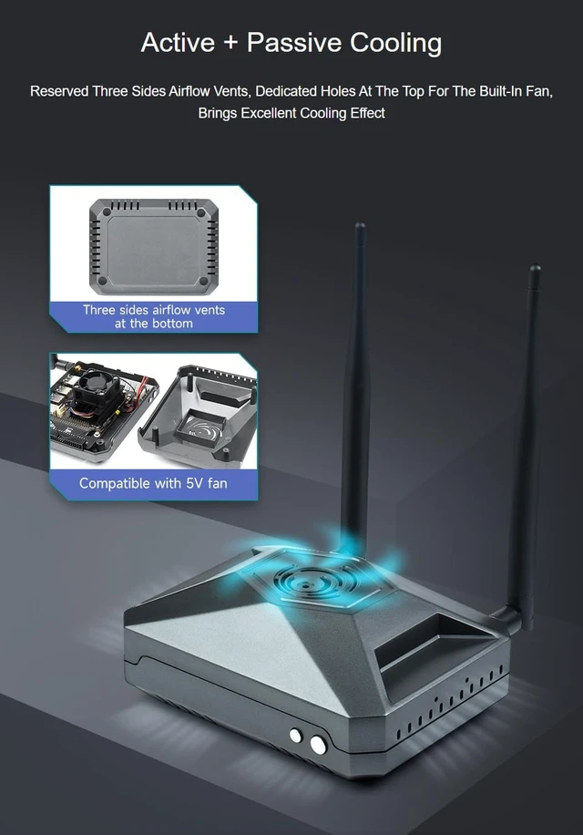 Alt view image 5 of 7 - Waveshare Aluminum Case for Jetson Nano Developer Kit with GPIO Adapter ONLY for Waveshare Jetson-Nano-DEV-KIT