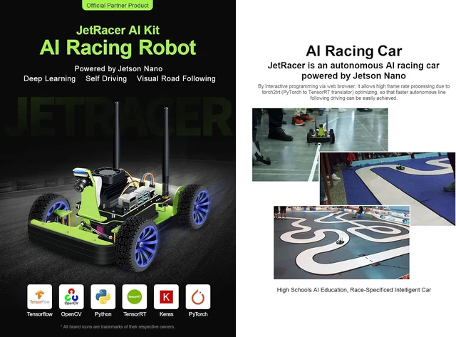 Alt view image 3 of 7 - Waveshare AI Racing Robot Powered by Jetson Nano (Included) (29 Items)
