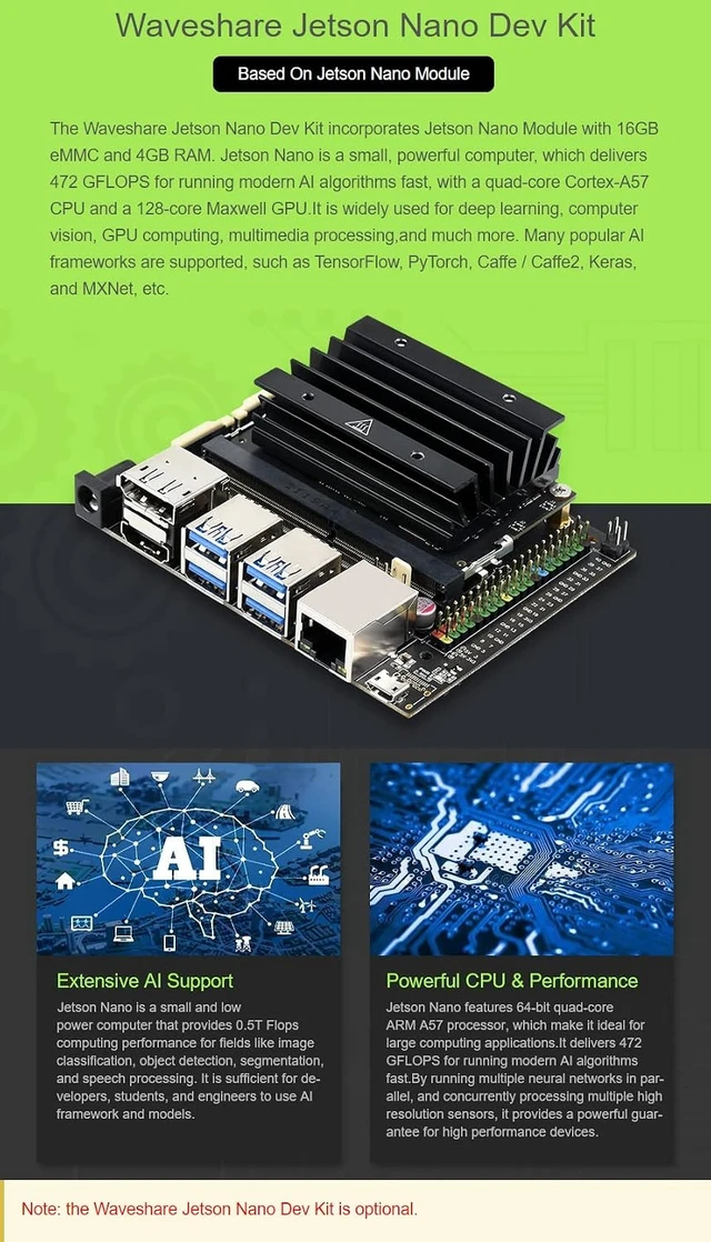 Alt view image 4 of 7 - Waveshare AI Racing Robot Powered by Jetson Nano (Included) (29 Items)