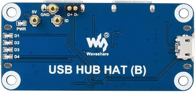 Alt view image 3 of 6 - Waveshare USB HUB Board Type B Compatible with Raspberry Pi Series Onboard Four USB 2.0 Ports