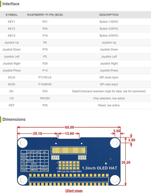 Alt view image 4 of 4 - Waveshare 1.3inch OLED Compatible with Jetson Nano/Raspberry Pi 4B/ 3B+/ 3A+/ 3B/ 2B/ 1B+/ 1A+/ Zero 2 W/Zero W/Zero