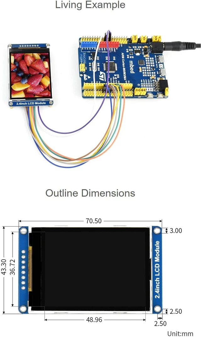 Alt view image 6 of 7 - Waveshare 2.4inch LCD Compatible with Raspberry Pi 4B/ 3B+/ 3A+/ 3B/ 2B/ 1B+/ 1A+/ Zero 2 W/Zero W/Zero