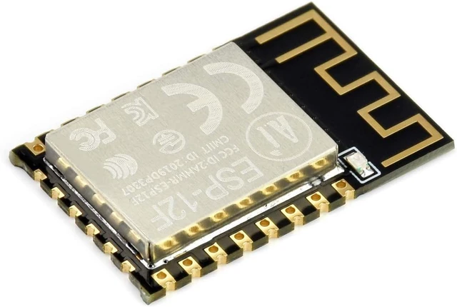 Alt view image 3 of 7 - Waveshare ESP-12F WiFi Module Based on ESP8266 with Built-in 32Mbit Flash in Small SMD22 Package Onboard PCB Antenna and Metal Shield