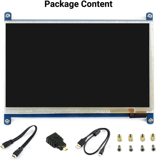 Alt view image 6 of 6 - Waveshare 7inch HDMI LCD B for Various Systems Raspberry Pi/Raspberry Pi 3 Model B+ 800x480 Rev3.1 Capacitive Touch Screen LCD Display HDMI Interface.