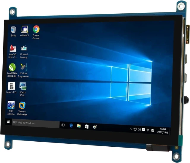 Alt view image 7 of 7 - Waveshare Quantum Dot Display 7inch Capacitive Touch QLED Without Back Case Compatible with Raspberry Pi Supports Jetson Nano/PC
