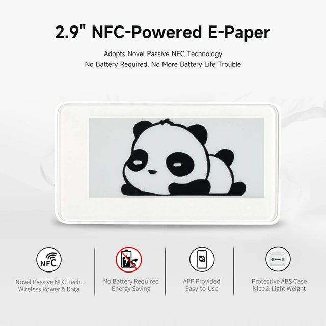 Alt view image 2 of 6 - Waveshare 1.54inch NFC-Powered e-Paper No Battery Wireless Powering and Data Transfer (White Case)