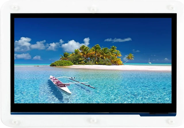 Alt view image 2 of 7 - Waveshare Capacitive Touch Screen HDMI IPS LCD Type C in 7inch with Bicolor Case Supports Raspberry Pi 4B/3B+/3B etc. Compatible with Jetson Nano/PC