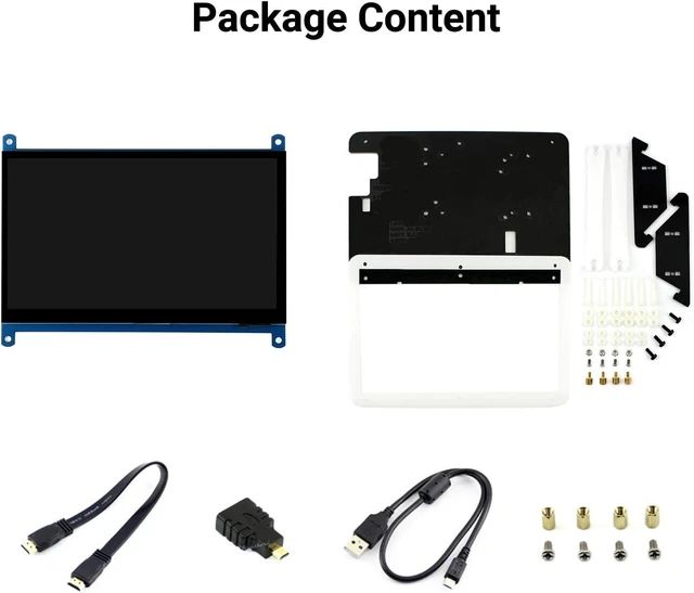 Alt view image 3 of 7 - Waveshare Capacitive Touch Screen HDMI IPS LCD Type C in 7inch with Bicolor Case Supports Raspberry Pi 4B/3B+/3B etc. Compatible with Jetson Nano/PC