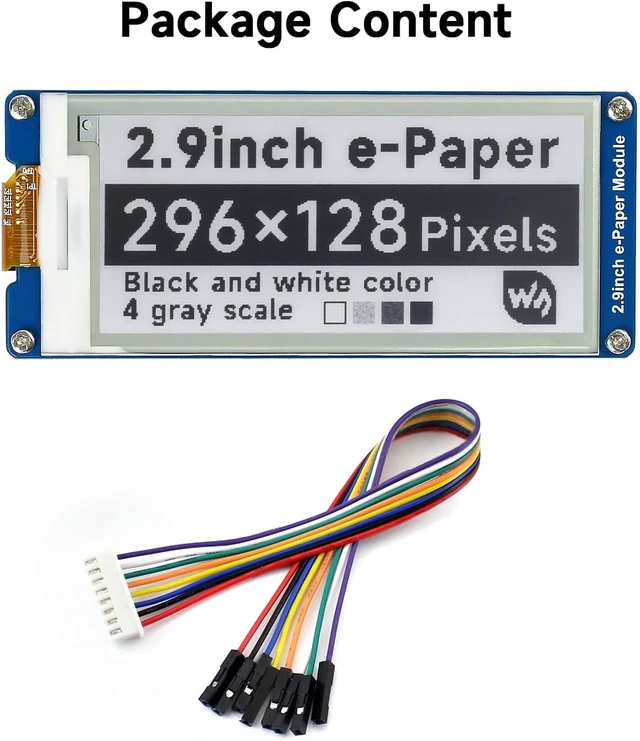 Alt view image 2 of 7 - Waveshare 2.9inch e-Paper Compatible with Jetson Nano/Raspberry Pi 4B/ 3B+/ 3A+/ 3B/ 2B/ 1B+/ 1A+/ Zero 2 W/Zero W/Zero