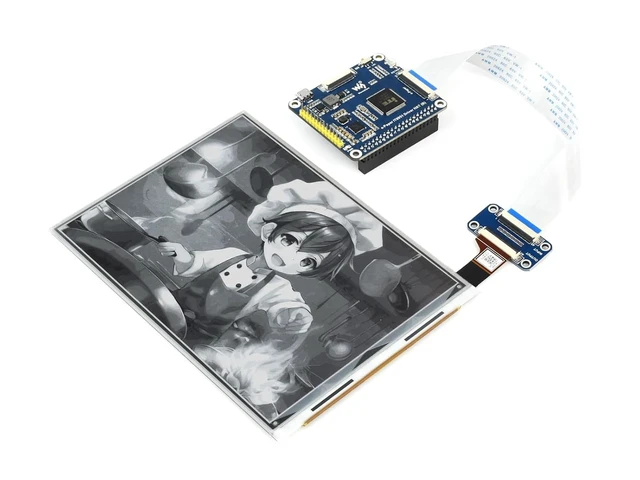 Alt view image 4 of 7 - Waveshare E-Paper Display in 7.8inch with IT8951 Driver HAT Compatible with Raspberry Pi Black/White Display Color