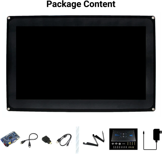 Alt view image 2 of 6 - waveshare 10.1inch HDMI LCD with Case, 1024×600 Capacitive Touch Screen Compatible with Raspberry Pi/Jetson Nano/PC Windows/Game Console