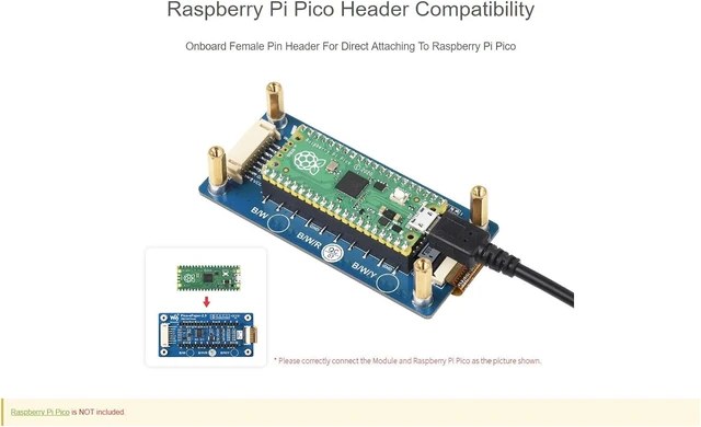 Alt view image 5 of 7 - Waveshare 2.9inch E-Paper 296×128 Pixels Red/Black/White Display Module Compatible with Raspberry Pi Pico
