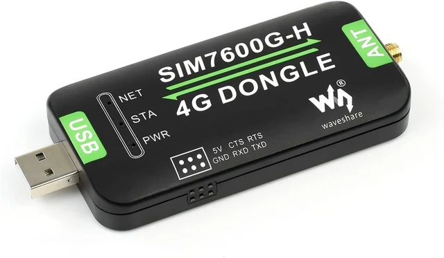 Main image of Waveshare SIM7600G-H 4G DONGLE with Antenna Compatible with Windows/Linux