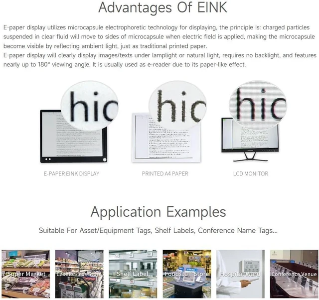Alt view image 5 of 7 - Waveshare 2.9inch E-Paper E-Ink Raw Display Compatible with Raspberry Pi 4B/3B+/3B/2B/B+/A+/Zero/Zero W/WH/Zero 2W Series Boards 296×128 Pixels Three-Color with SPI Interface Without PCB