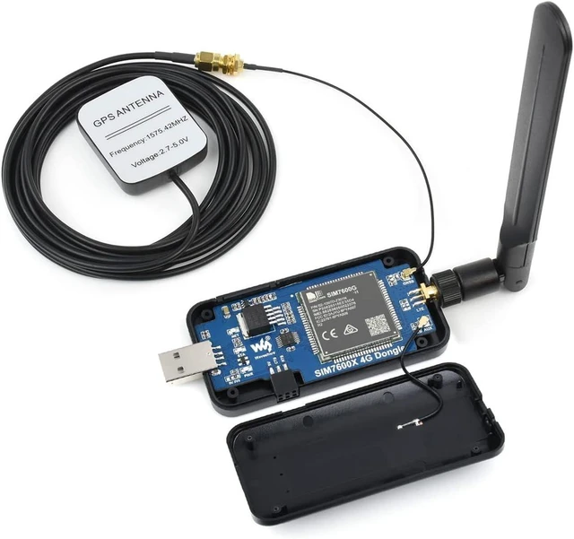 Alt view image 4 of 7 - Waveshare SIM7600G-H 4G DONGLE with Antenna Compatible with Windows/Linux
