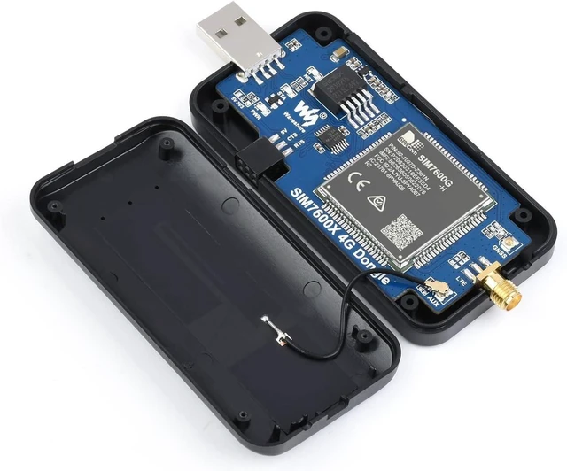 Alt view image 3 of 7 - Waveshare SIM7600G-H 4G DONGLE with Antenna Compatible with Windows/Linux