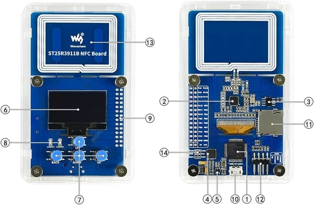 Alt view image 4 of 7 - Waveshare ST25R3911B NFC Development Kit NFC Reader with AT32F413RCT7 Controller