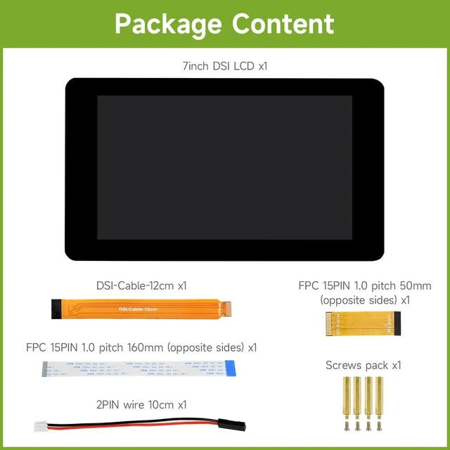 Alt view image 2 of 7 - Waveshare 7inch Capacitive Touch Display, Compatible with Raspberry Pi 5/4B/3B/Zero/Zero W/Zero 2W/Pico/Pico W/Pico WH, 800×480, DSI Interface