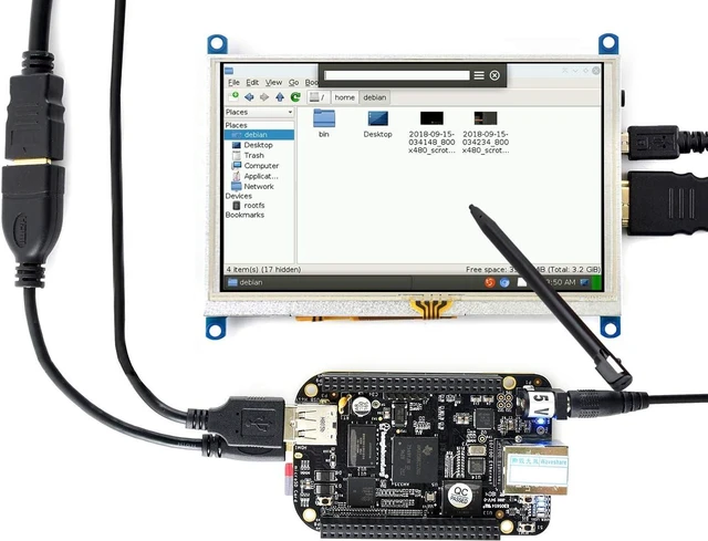 Alt view image 3 of 7 - waveshare 5inch Resistive Touch Screen LCD (G) Compatible with Raspberry Pi 5/4B/3B/Zero/Zero W/Zero 2W/Pico/Pico W/Pico WH PC 800×480 HDMI Display