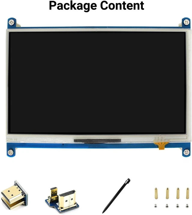 Alt view image 2 of 6 - waveshare 7inch Resistive Touch Screen LCD Compatible with Raspberry Pi 4B/ 3B+/ 3A+/ 3B/ 2B/ 1B+/ 1A+/ Zero 2 W/Zero W/Zero PC(No Touch for PC) 1024×600 HDMI IPS Display