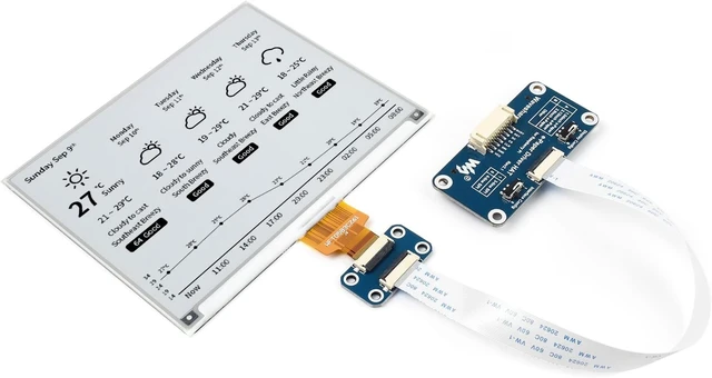 Alt view image 7 of 7 - waveshare 5.83inch E-Paper Display Compatible with Jetson Nano/Raspberry Pi 4B/ 3B+/ 3A+/ 3B/ 2B/ 1B+/ 1A+/ Zero 2 W/Zero W/Zero Black and White Dual-Color