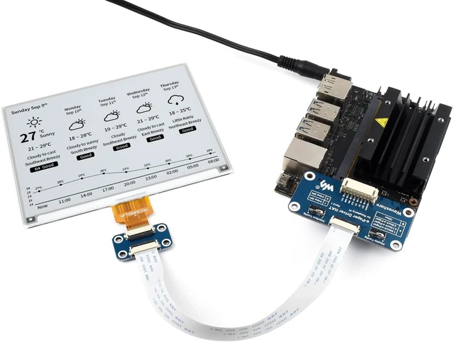Alt view image 6 of 7 - waveshare 5.83inch E-Paper Display Compatible with Jetson Nano/Raspberry Pi 4B/ 3B+/ 3A+/ 3B/ 2B/ 1B+/ 1A+/ Zero 2 W/Zero W/Zero Black and White Dual-Color