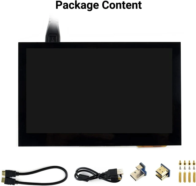 Alt view image 2 of 7 - waveshare 4.3inch Capacitive Touch Display 800×480 IPS HDMI Screen LCD (B) Compatible with Raspberry Pi 4B/ 3B+/ 3A+/ 3B/ 2B/ 1B+/ 1A+/ Zero 2 W/Zero W/Zero and Jetson Nano