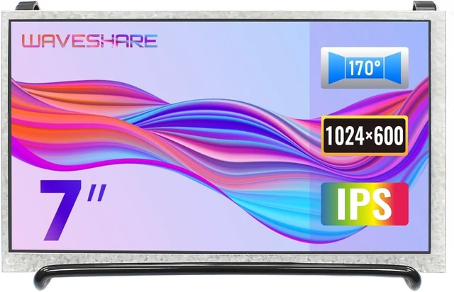 Main image of waveshare 7inch Display, Compatible with Raspberry Pi 5/4B/3B/Zero/Zero W/Zero 2W/Pico/Pico W/Pico WH, 1024×600 Resolution, DPI Interface, IPS, No Touch