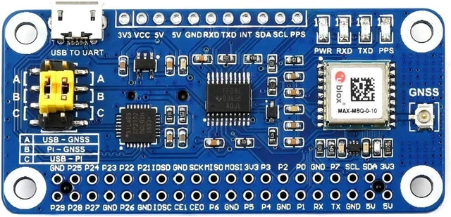 Main image of Waveshare MAX-M8Q GNSS HAT for Raspberry Pi with Multi-Constellation Receiver Support and Support Augment Systems Like SBAS QZSS IMES and D-GPS