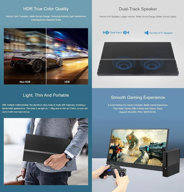 Alt view image 6 of 7 - waveshare 15.6inch Monitor Compatible with Raspberry Pi4B/3B+/3A+/2B/B+/A+/Zero/Zero W/WH/Zero 2W CM3+/4 IPS Screen 1920 × 1080 Full HD 100% SRGB High Color Gamut Supports Windows and Jetson Nano