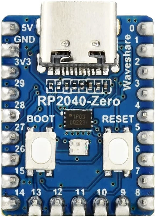 Alt view image 2 of 6 - Waveshare RP2040-Zero A Low-Cost High-Performance Pico-Like MCU Board Based On Raspberry Pi Microcontroller RP2040 Castellated Module Suitable for SMD Applications with Pre-soldered Header
