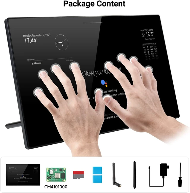 Alt view image 2 of 7 - waveshare 13.3inch Magic Mirror Mini-Computer Powered by Raspberry Pi CM4 13.3inch HD Touch Screen with USB/ETH Ports with Powerful Raspberry Pi CM4101000 Inside