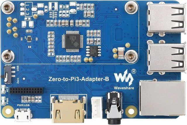 Main image of Waveshare Zero 2W to 3B Adapter Alternative Solution for Raspberry Pi 3 Model B/B+