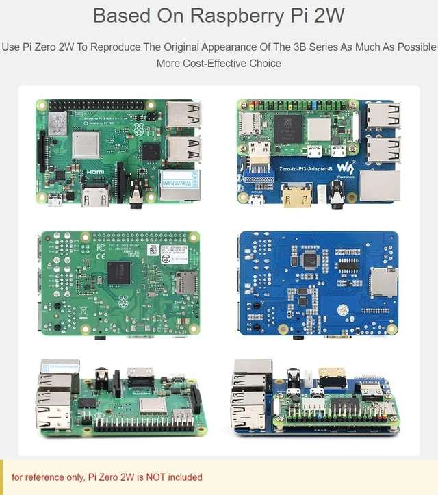 Alt view image 4 of 7 - Waveshare Zero 2W to 3B Adapter Alternative Solution for Raspberry Pi 3 Model B/B+