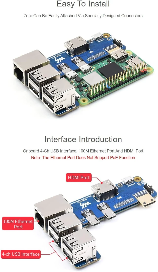 Alt view image 4 of 5 - Waveshare Zero to 3B Adapter Alternative Solution for Raspberry Pi 3 Model B/B+