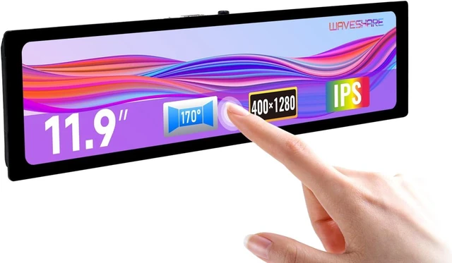 Main image of waveshare 11.9inch Capacitive Touch Display Compatible with Raspberry Pi 5/4B/3B/Zero/Zero W/Zero 2W/Pico/Pico W/Pico WH, 320×1480 Resolution IPS DSI Interface