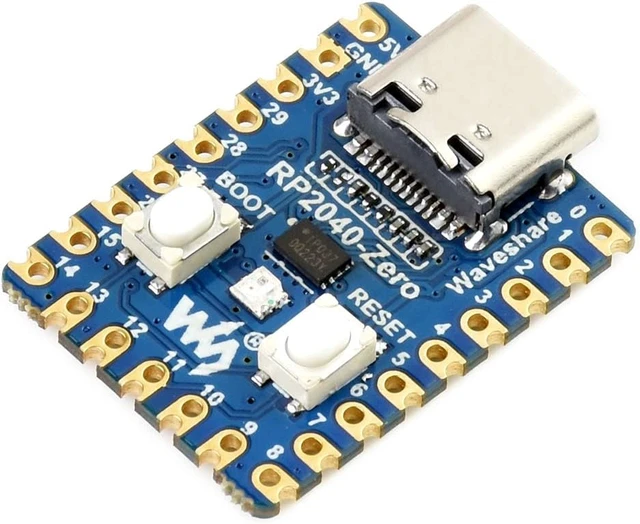 Alt view image 7 of 7 - Waveshare RP2040-Zero High-Performance Pico-Like MCU Board Based On Raspberry Pi Microcontroller RP2040 Castellated Module Allows Soldering Direct to Carrier Boards-3pcs