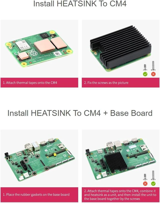 Alt view image 6 of 7 - Waveshare Dedicated Aluminum Heatsink CM4-HEATSINK-B for Raspberry Pi Compute Module 4 CM4 with Proper Space for Antenna Section