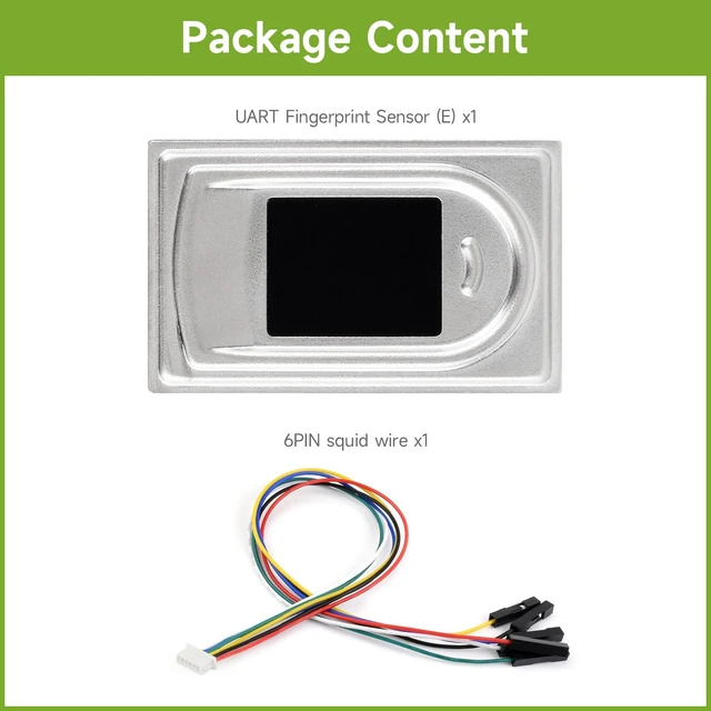 Alt view image 2 of 5 - Waveshare Rectangle-Shaped All-in-One Capacitive Fingerprint Sensor (E) Based on High Performance Cortex Processor UART Communication Port
