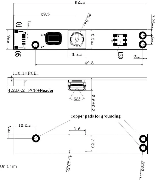 Alt view image 5 of 5 - waveshare OV5640 5MP USB Camera, 1080P Video Recording, Fixed-Focus