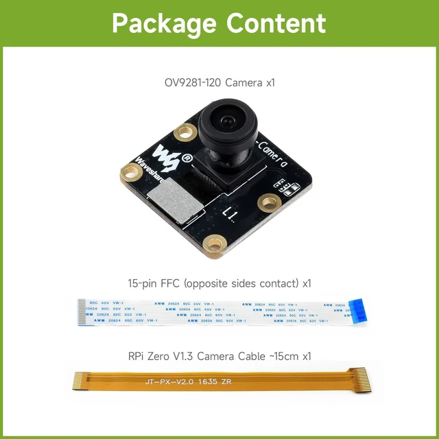 Alt view image 2 of 5 - Waveshare OV9281-120 Mono Camera Compatible with Raspberry Pi Series Boards Including 4B/3B+/3A+/3B/2B/B+/A+ Extra FPC Cable is Required for Zero/Zero 2 W Series Global Shutter 1MP