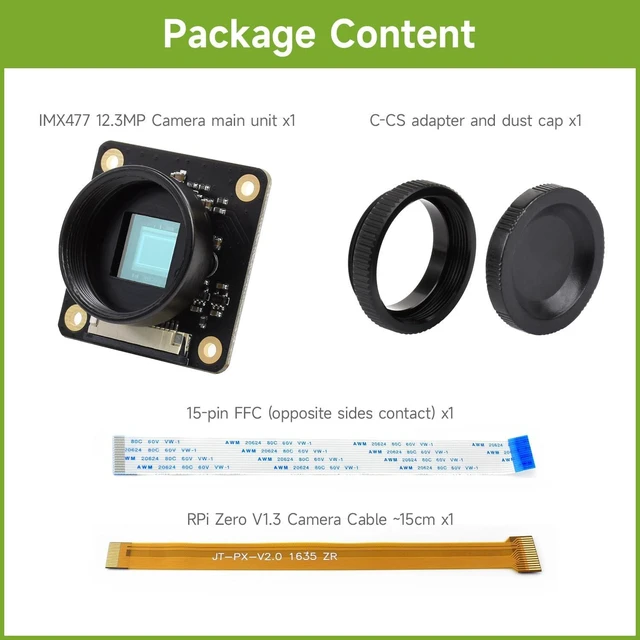 Alt view image 2 of 6 - waveshare HQ Camera for Raspberry Pi Compute Module/Jetson Nano with 12.3MP IMX477 Sensor High Sensitivity Supports C- and CS-Mount Lenses