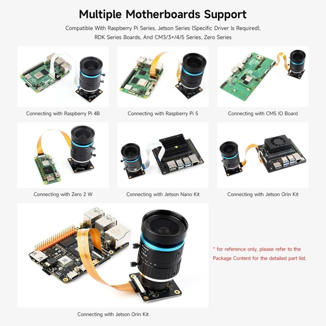 Alt view image 6 of 6 - waveshare HQ Camera for Raspberry Pi Compute Module/Jetson Nano with 12.3MP IMX477 Sensor High Sensitivity Supports C- and CS-Mount Lenses