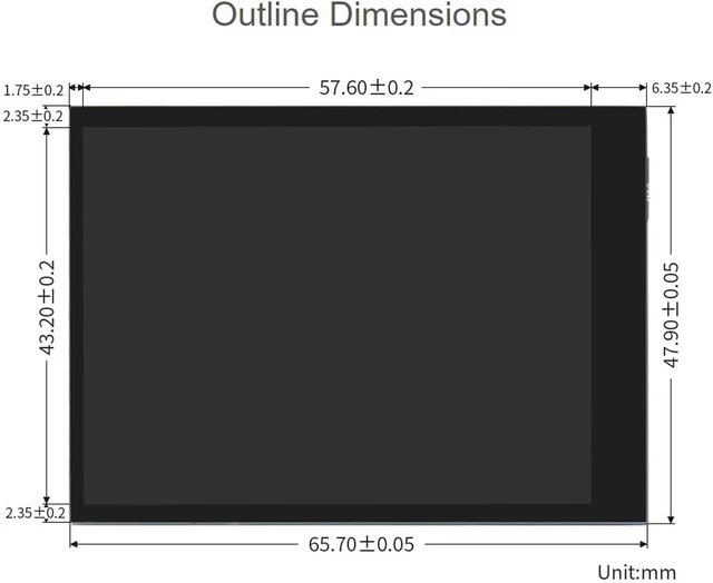 Alt view image 7 of 7 - Waveshare 2.8 Touch Screen Expansion for Raspberry Pi Compute Module 4 480 × 640 Pixels with Optical Bonding Display Giga-bit Ethernet USB2.0 Include Interface Expander