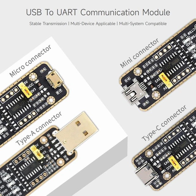 Alt view image 3 of 7 - waveshare USB to TTLUART Communication Module, USB Type A Connector, Compatible with Mac, Linux, Android, Windows 7/8/8.1/10/11
