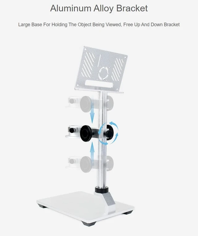 Alt view image 6 of 7 - Waveshare Compatible with Raspberry Pi Microscope Kit 12MP Visual Magnification Microscope Screen Bracket with PI4b-4GB and Accessories (9 items)