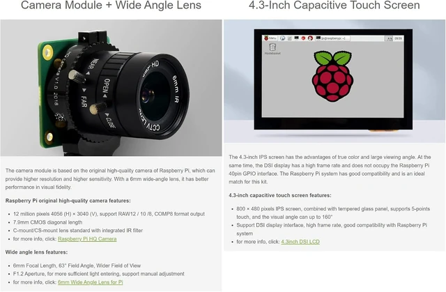 Alt view image 5 of 7 - Waveshare Compatible with Raspberry Pi Microscope Kit 12MP Visual Magnification Microscope Screen Bracket with PI4b-4GB and Accessories (9 items)