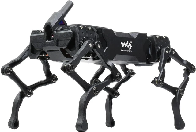 Main image of Waveshare WAVEGO 12-DOF Bionic Dog-Like Robot Open Source for ESP32 and PI4B Facial Recognition Color Tracking Motion Detection with Raspberry Pi Extension Holder (22 Items)